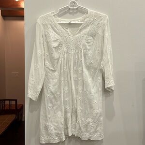 White Embroidered Boho Top